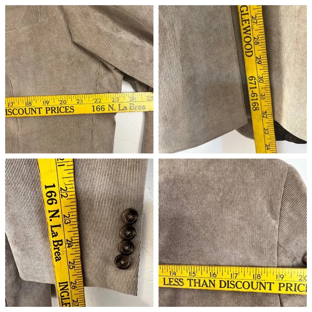 VTG Chaps Ralph Lauren Men's 44L Tan Corduroy Blazer Jacket Sport Coat Career - Picture 10 of 14